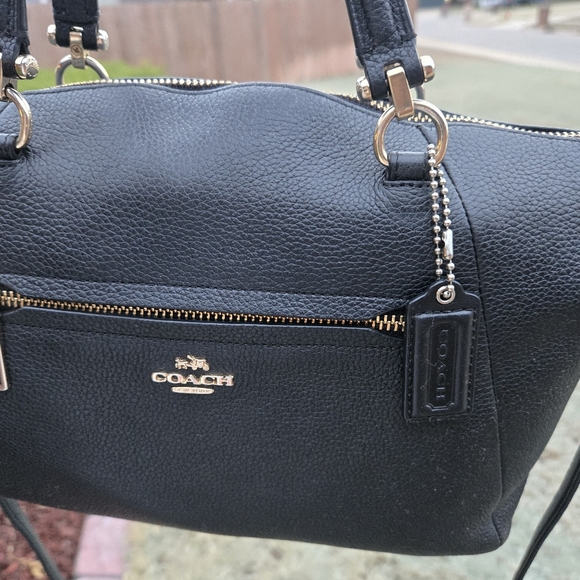 Coach Black Pebbled Leather Prairie Satchel Crossbody Handbag With Hang Tag - Picture 15 of 15